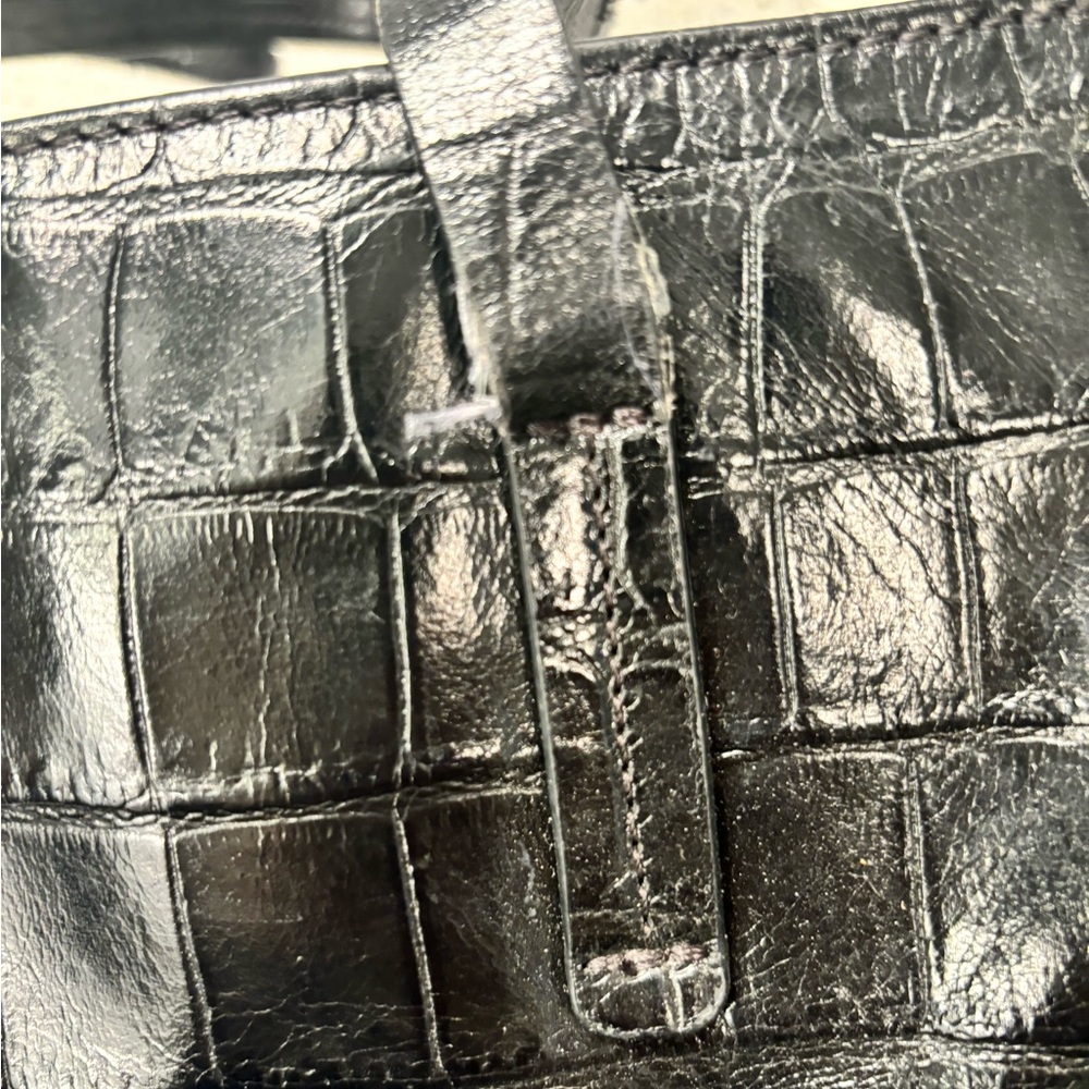 Antonio Melani Large Black Croc Tote with tons of pockets and storage - Picture 15 of 16